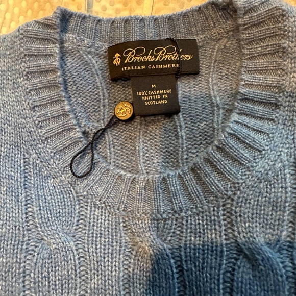 Brooks Brothers Blue Cable Knit Sweater - Picture 2 of 10